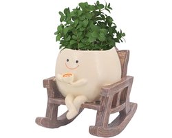Swing Face Plant Pot - Rocking Chair Planter - Creatieve Succulent Cactus Pot voor Thuis Kantoor Balkon Tuin Decoratie