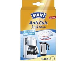 Swirl Anti Calc 3in1 Tabletten Ontkalker - 4 stuks, 18,5 g per tablet