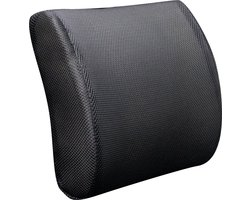 SWISS-BED ® - Ergonomisch Rug kussen - Rugsteun - Rug kussen Voor Bureaustoel/Auto - Memory Foam - Zwart