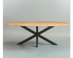 Swiss Danish Oval Eettafel – 240 x 110 cm – Scandinavisch Design in Mangohout