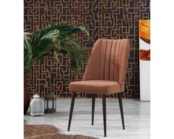Swiss Homes® | Velvet Eetkamerstoelen Beige - Set van 4 | Beige - Fluweel - Velvet stoel - Kuipstoel - Eetkamerstoelen - Woonkamerstoelen