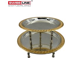 Swiss Line Switzerland - Plateau set - 2 layer plateau - Afneembaar - Zilver/Goud - Etagère