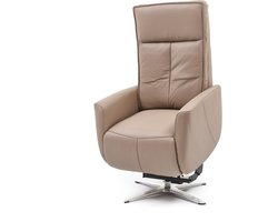 Swiss-Relax - Sta op stoel - Sereno - Taupe - Leer - gebruiksklaar afgeleverd - leder - draaibaar - elektrisch - relaxfauteuil