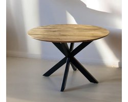 Swiss Ronde Eettafel Mangohout – 115x115 cm – Naturel