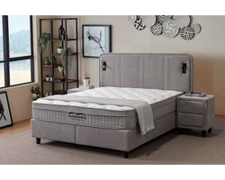Swissbedding - AURA Opberg Boxspring - 180x200 - Inclusief Ergonomische Pocketverenmatras - met Topper