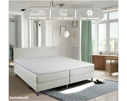Swissbox ® - Boxspring 160x200 - Luxe pocketvering 7 zone - Complete set met topper - Beige