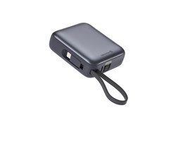Swissten Powerbank - 22013939 - With Built-in USB-C And Lightning Cables - 10.000 mAh - Silver