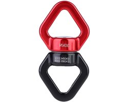 Swivel Connector 30KN - Veilig draaimechanisme voor klimmen en yoga - 360 graden rotatie - Outdoor zwenkverbinding voor hangmat en aerial dance - Rood en zwart - Duurzaam en stabiel