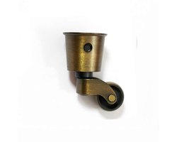 Swivel massief messing wiel met schroefmontage - antieke vintage cup type meubelwiel voor banken, tafels en stoelen - 1 stuk