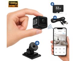 Syllect Spy Camera – Camerabewaking – Verborgen Camera – Mini camera verborgen – Grote Batterij – Mini Draadloze Camera – Inclusief 32GB SD Kaart en 5m Kabel – Met Live App