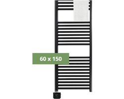SYLRO® RIGA - ELEKTRISCHE BADKAMER RADIATOR - RECHT - WIFI - 60 x 150cm - ZWART