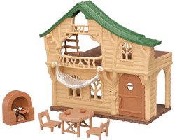 Sylvanian Families 5451 Blokhut aan het meer- te combineren met 5450 Boomhut( stapelen)