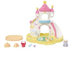 Sylvanian Families 5746 Baby Zandbak & Zwembad- inclusief 1 fluweelzachte bloemen hangoor konijn baby