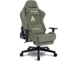 Symino Gaming Stoel 200 kg – Voetensteun & 150° Kantel – Groen