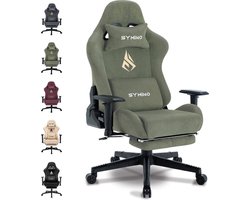 Symino Gaming Stoel - Gamestoel - Ergonomische Bureaustoel - Verstelbaar - Gaming Chair - 56x47x126-135cm - Groen