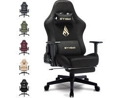 Symino Gaming Stoel - Gamestoel - Ergonomische Bureaustoel - Verstelbaar - Gaming Chair - 56x47x126-135cm - Zwart