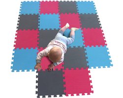 Synx Tools Puzzelmat foam Speelmat Baby - Kruipmat - Extra groot XXL 36Delig - Babygyms - Speelkleed baby Speeltapijt 180x180x1 cm - Fitnessmatten - Sport en bewegen - Babygym - Baby Speelgoed - Kinderspeelgoed mat