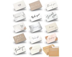 Systemyze 42x Bedankt Kaartjes Met Envelop – Thank You Cards – Wenskaarten – A6 Formaat