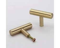 T Bar Handgrepen voor Kastdeuren, 2 Stuks in Messing en Koper, Modern Design voor Meubels en Interieurdecoratie