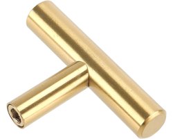 T-Bar Kastgrepen in Goud, Messing Keuken Ladehandgrepen, 50mm x 32mm, Set van 24, Duurzaam en Stijlvol