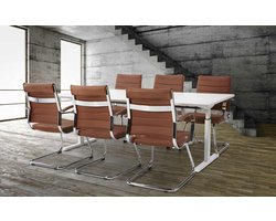 T-poot bureau vergadertafel Quick 200x100cm bladkleur Wit framekleur Aluminium (RAL9006)