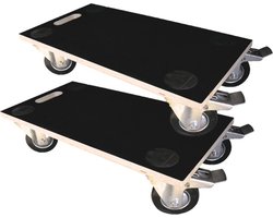 T4ALL Meubelrollers Set van 2 met Rem 400 kg - Transportrollers 58x30 cm - Hondjes / Trolley's - Meubelhondjes voor Verhuizen, Wasmachines, Kasten en Machines