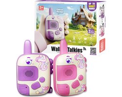 Taajirun - Walkie Talkie voor Kinderen - Kinderspeelgoed 3-12 jaar - Eenhoorn-speeltje - Buitenspellen voor kinderen - Kampeercadeau - Jongen Meisje - Buitenspelen - roze en paars