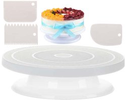 Taart Draaiplateau - Taarten Bakken - Anti-Slip - Draaitafel - Taartplateau - Taart Decoreren Kit - 3 Gratis Spatels