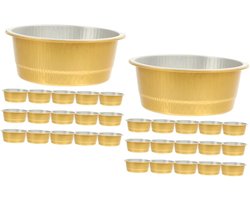 Taart Schaaltjes - Voedselcontainers Bakken - Buiten Eten - Hoge Temperatuur Bestendig - 40 Stuks - Goud