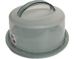 Taartbewaardoos - Groen- Taartplateau - Taartmeeneembox - Rond - 35 cm - Met hengsels