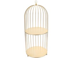 Taartdessertstandaard voor huidverzorging en thee-party - serveerschaal en sieradenorganizer voor halskettingen - vogelkooi etagère voor make-up en taartplaat - ijzer serveerbord van glas