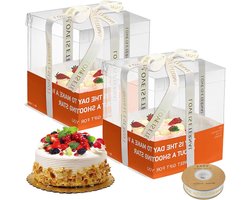 Taartdozen - 2 stuks - Transparant deksel - Oranje lint - 10 inch TIP: Als je het merknaam specificeert, kan ik een nauwkeurigere titel genereren.
