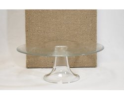 Taartplateau / etagere, helder glas 12 x 30 cm rond