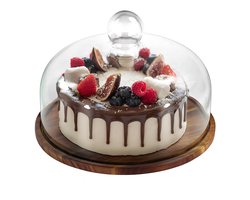 Taartplateau met stolp - 28 cm - acaciahout