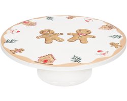 Taartplateau op voet FRED Ø 28 cm met peperkoekmannetje van porselein