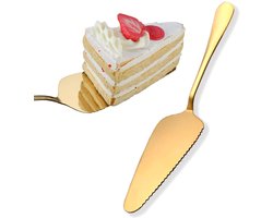 Taartschep - Cakeschep - LUXE Taart schep - Taartsnijden - Taartlepel - Cakemes - Taartmes - Goud - RVS - 22 cm - Bakspullen - Goud