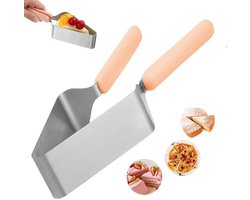 Taartsnijder - Roestvrijstalen taartsnijder - Zilver - Driehoekig taartsnijgereedschap - Driehoekige taartverdeler - Met dubbele handgrepen - Geschikt voor het snijden van taarten, desserts en gebak