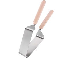 Taartsnijder - Taartscheppen - Cake Slicer 2 in 1 - Verstelbare Taartschep - Driehoekige taartsnijder - RVS - 27*5*5 cm - Zilver, Roze - Voor Taarten en Desserts - Bakgereedschap - Cake Snijder
