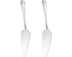 Taartspatel, set van 2, met gepolijste roestvrijstalen snijbladen.