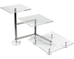 Taartstandaard 3 etages - Acryl etagère - Feestelijke presentatie - Stabiel en demonteerbaar - 21x21cm per plateau - Transparant
