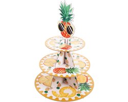 Taartstandaard Met Laags Design - Cupcakehouder Decoratieve Etagere - Feestelijke Presentatie - Lichtgewicht Papier Materiaal - 432 cm Hoog - Multi