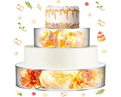 taartstandaard van acryl, ronde cilinder-display-riser, 2 stuks desserttafel, displaybox, led-decoratieve transparante cupcake-etagère voor verjaardagen, bruiloften en feestdagen