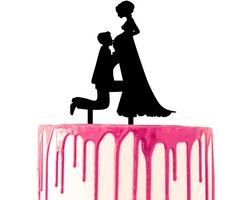 Taarttopper voor Bruiloft en Feest - Zwart - Acryl - 7 inch hoog