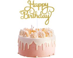 Taarttoppers, klein glitter Happy Birthday-bord met stok en kleverige stip, schattige gelukkige verjaardagsplectrums, proost, decoraties voor feest, meisjes, mannen, vrouwen