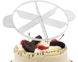 Taartverdeler - 26 cm taartsnijder, pizzasnijder met dubbele snijdraad, 6 portiemarkering, nauwkeurige grip voor verjaardagen, bruiloften, brood en pizza's
