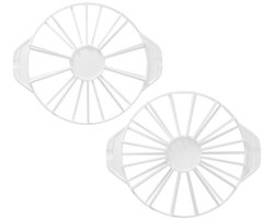 Taartverdeler - Set van 2 - Dubbelzijdige Taartsnijder - Ronde Taartsegmentmarker - Polypropyleen - Gebaksmes - Verstelbaar - Voor 10/12 en 14/16 Gelijke Porties - Wit