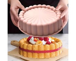 Taartvorm - Charlotte Taartvorm - Siliconen - Ronde Taartvorm - Geschikt voor het maken van taarten en desserts - Roze - 19,5*19,5*6,1 cm