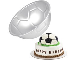 Taartvorm in de vorm van een voetbal - 3D bolvormig - bakvorm - antiaanbaklaag - 20,6 cm * 1 mm - geschikt voor thuis bakken voor verjaardagen - zilver