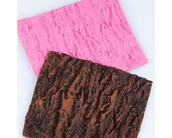 Taartvorm met antiaanbaklaag en boomschors textuurdesign voor fondant decoratie - Rechthoekig bakblik voor brood en gebak - 15 x 18 x 1 cm.