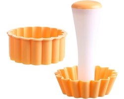 Taartvorm Paddenstoel - Cakevorm Muffin - Thuis Bakken - Antiaanbaklaag - 8 cm - Geel